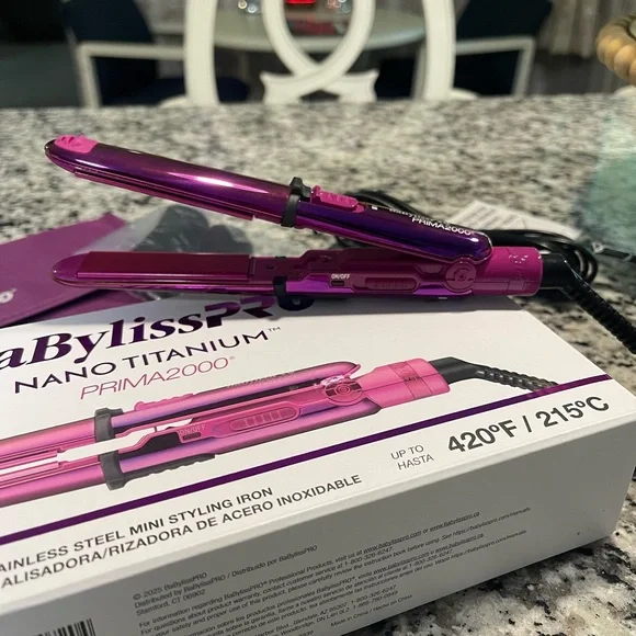 BaBylissPRO Nano Titanium Prima2000 Flat Iron Mini LIMITED Edition - Picture 5 of 9